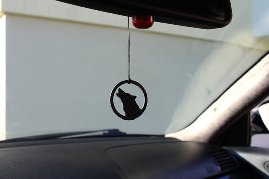 Moon pendant with wolf