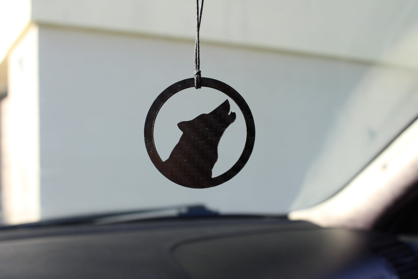 Moon pendant with wolf