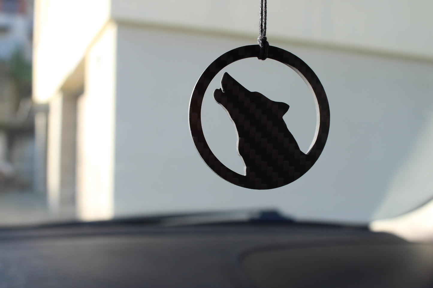 Moon pendant with wolf